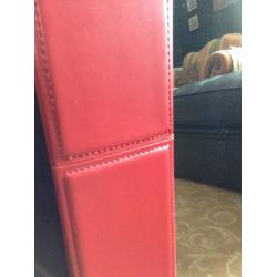 Red Leatherette Mirror