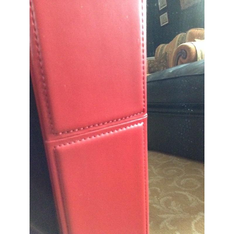 Red Leatherette Mirror