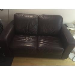 Leather 2 Seater Sofa Bed Great condition. Collection only