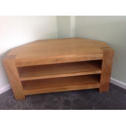 Oak Veneer Corner TV Unit