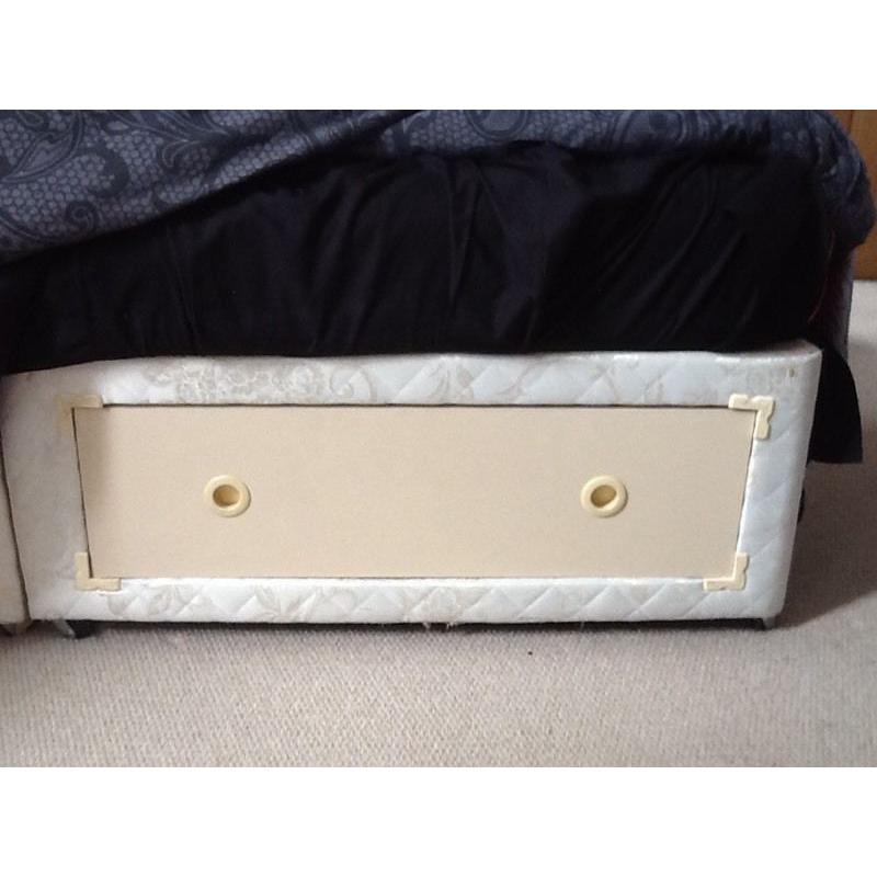 5 Foot King Size Bed with Chrome style headboard.