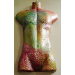 Unique Mixed Media Male Mannequin Torso - Artwork Or Shop Fitting