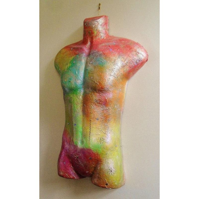 Unique Mixed Media Male Mannequin Torso - Artwork Or Shop Fitting