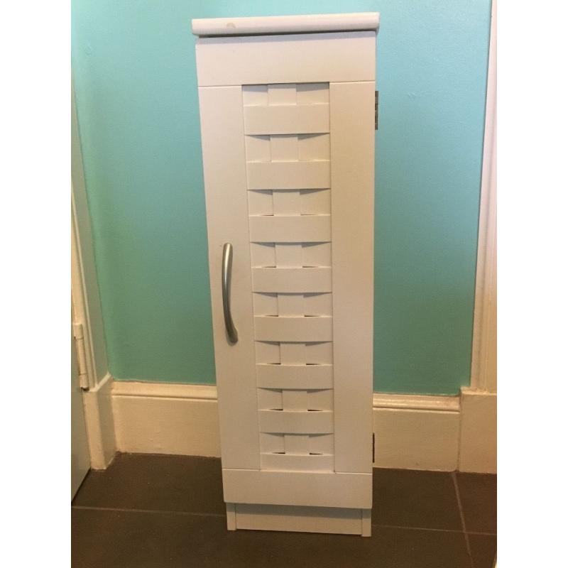 Solid white wood toilet roll cabinet