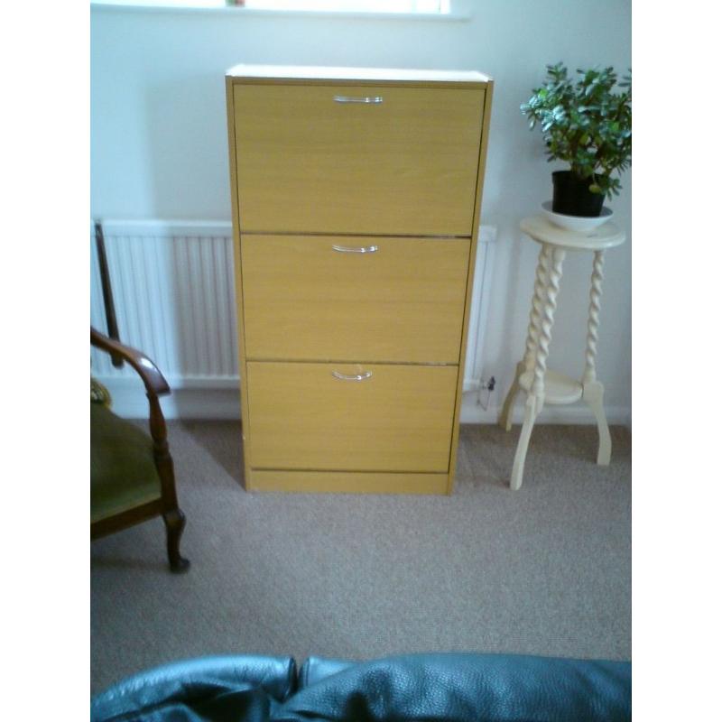 Three tier shoe cabinet