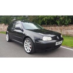 VW GOLF GT TDI 2003, THREE DOOR. 100,000 MILES. BLACK WITH IVORY LEATHER.