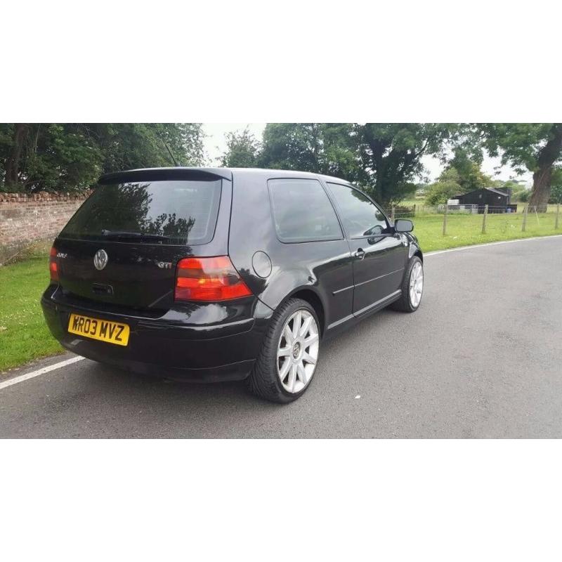 VW GOLF GT TDI 2003, THREE DOOR. 100,000 MILES. BLACK WITH IVORY LEATHER.