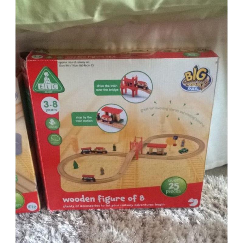 ELC wooden train sets