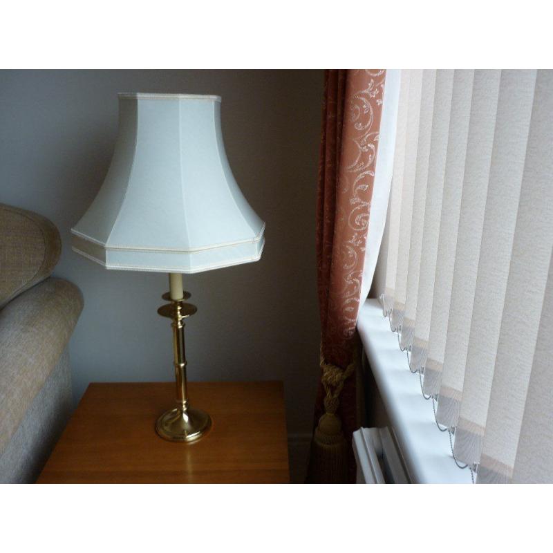 Pair of Brass candlestick table lamps