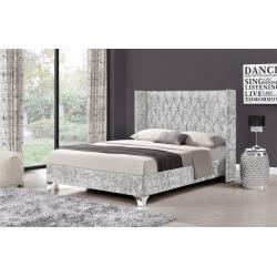 NEW Crushed Velvet bed frame - Two different designs in black or silver - Double / kingsize