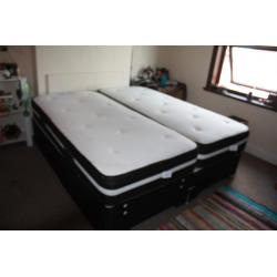 New Healthiposture Zip Link 6ft Super king Size Divan Bed Base and Mattress or 2 Single Divan Beds