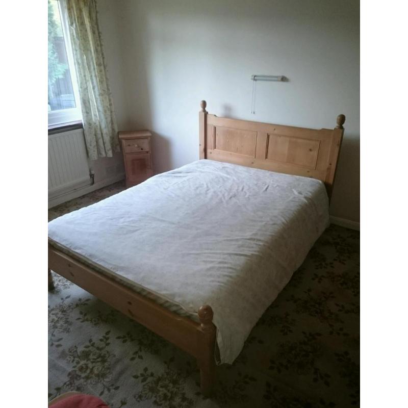 Pine double bed. 4ft 6.