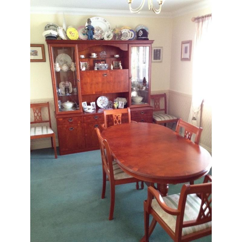 Dining Table with 6 chairs and Display Unit made by 'Morris of Glasgow'