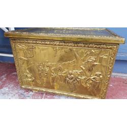 VINTAGE BRASS COAL BOX