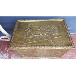 VINTAGE BRASS COAL BOX