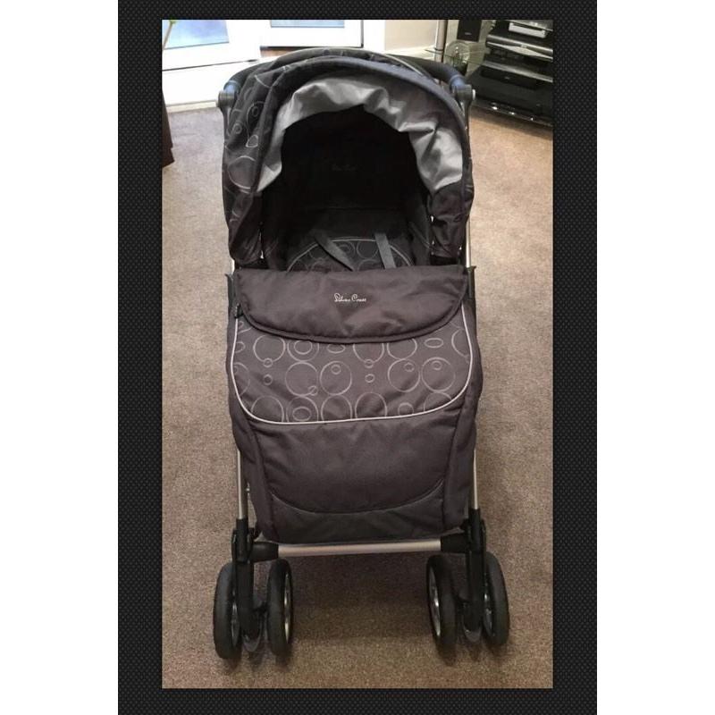 Silver Cross Linear Freeway Pram Pushchair Travel System with Raincovers