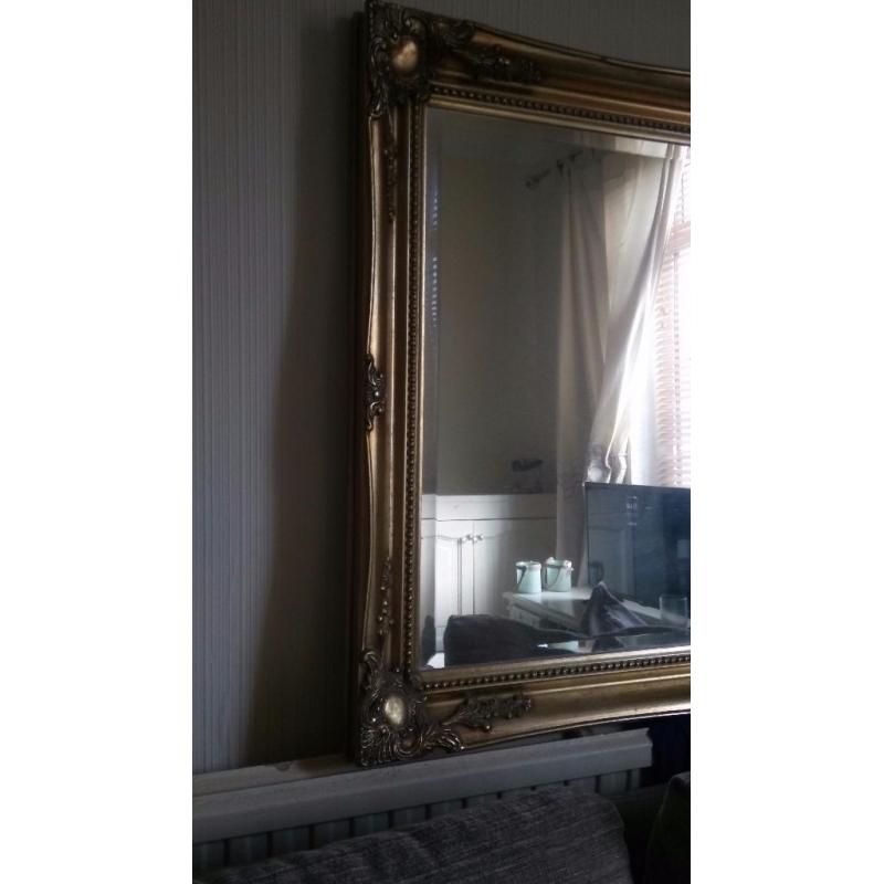 Large Ornate Gold Mirror