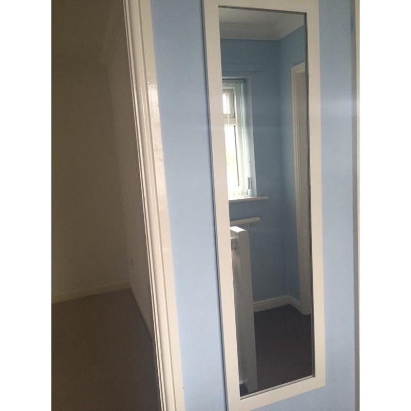 Wooden full length mirror- white