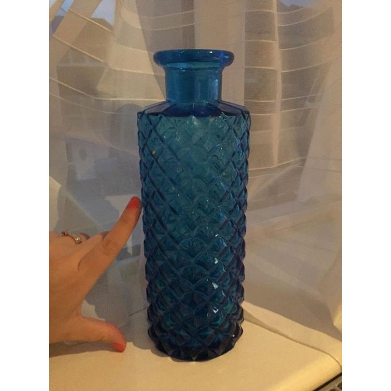 Blue vase large glass