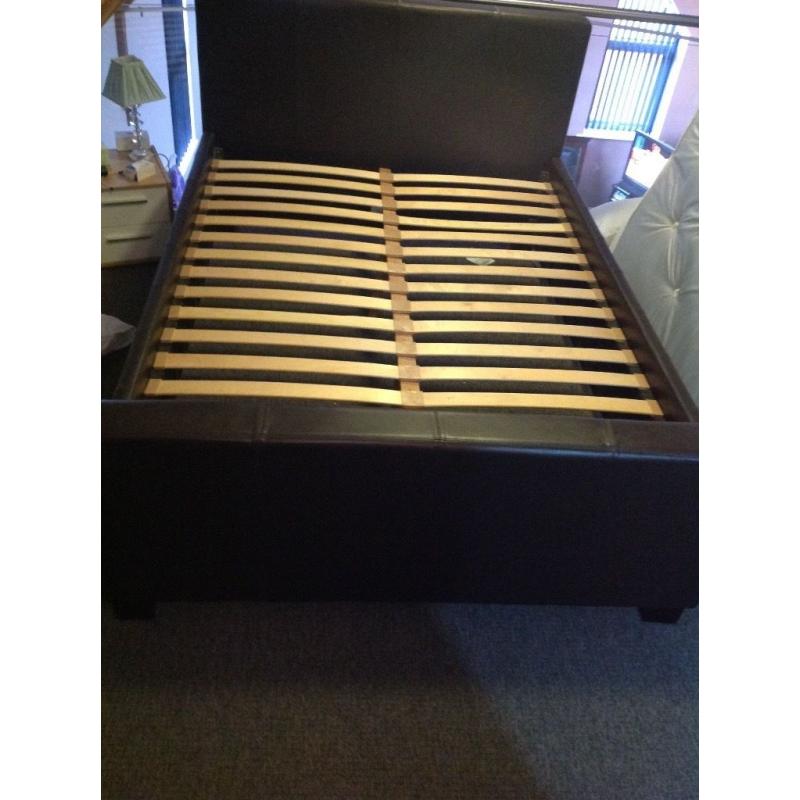 King size Leather bed frame - Bought from Ponsfords Sheffield