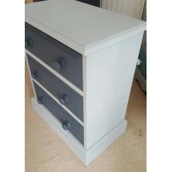 Light and Dark Grey Bedside Cabinet Pine Table Bedside Drawers Storage