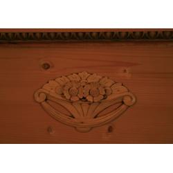 Beautiful Antique Yellow Pine Single Sleigh Bed with Ornate Carving in great condition for its age