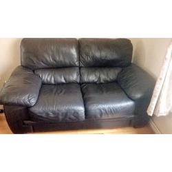 BLACK LEATHER 3 SEAT AND 2 SEAT SOFAS, GOOD CONDITION, QUICK SALE WANTED, OFFERS CONSIDERED