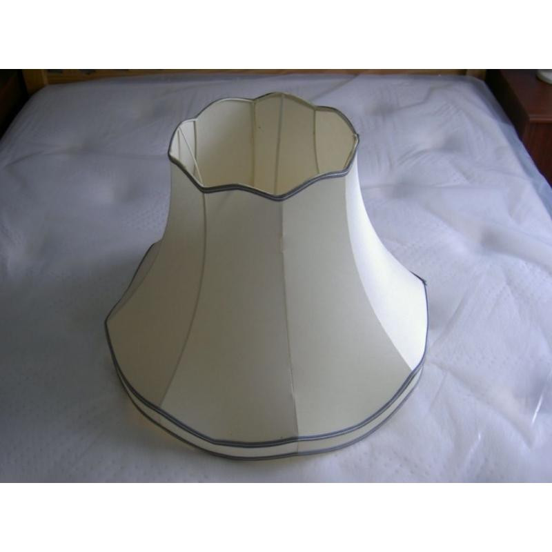 Standard lamp shade in beige fabric