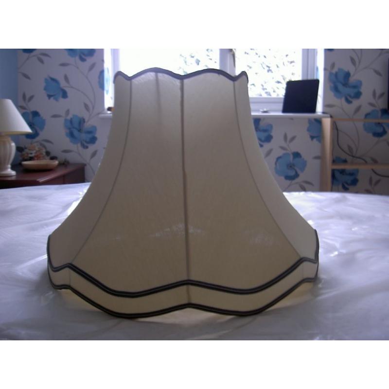 Standard lamp shade in beige fabric