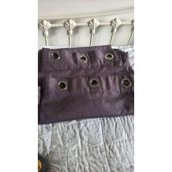 Coloroll Purple Lined Eyelet Curtains 90"x92"