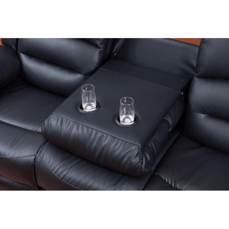 *-*-* SALE *-*-* NEW Leather Recliner Sofas Vancouver Black