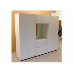 Fully Assembled 4 Door Family Fitment wardrob Set, Mirror Drawer Shelve Rails- Brand New