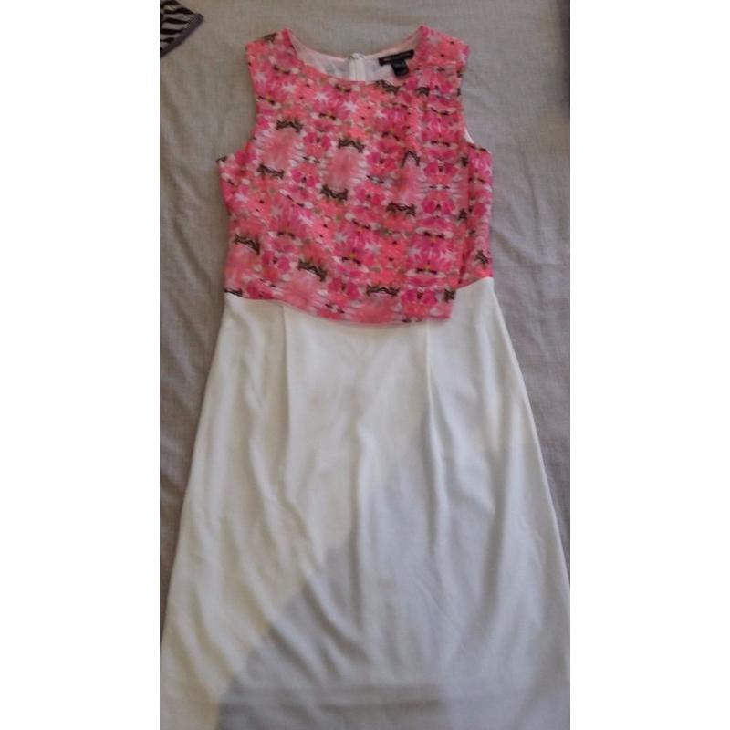 Mango women’s pink floral & cream sleeveless summer dress size EUR S – brand new!