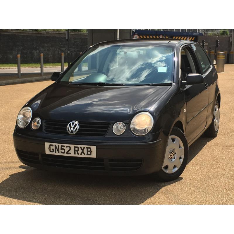 2002 VW POLO 1.2 S PETROL 3DR MET BLACK WITH CLOTH INTERIOR 119K&PART SERVICE HISTORY 825 ONO