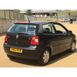 2002 VW POLO 1.2 S PETROL 3DR MET BLACK WITH CLOTH INTERIOR 119K&PART SERVICE HISTORY 825 ONO