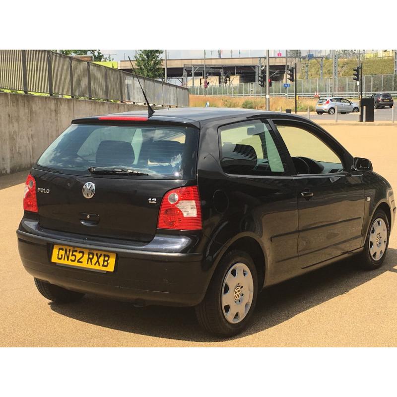 2002 VW POLO 1.2 S PETROL 3DR MET BLACK WITH CLOTH INTERIOR 119K&PART SERVICE HISTORY 825 ONO