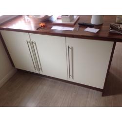 Kitchen Unit Doors with Handles light cream slab gloss