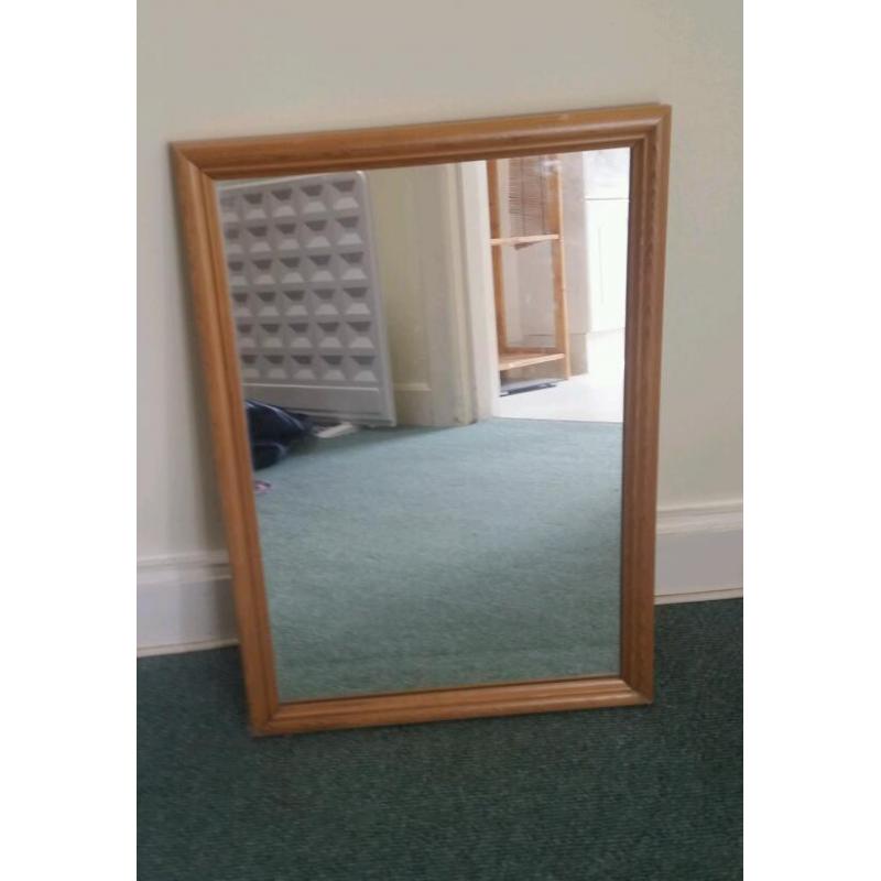 Mirror, pine, wall mountable.