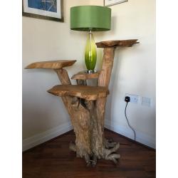 Stunning Large Solid Wooden Coffee Root 4 tier Display Stand for Living Room, Conservatory, Garden