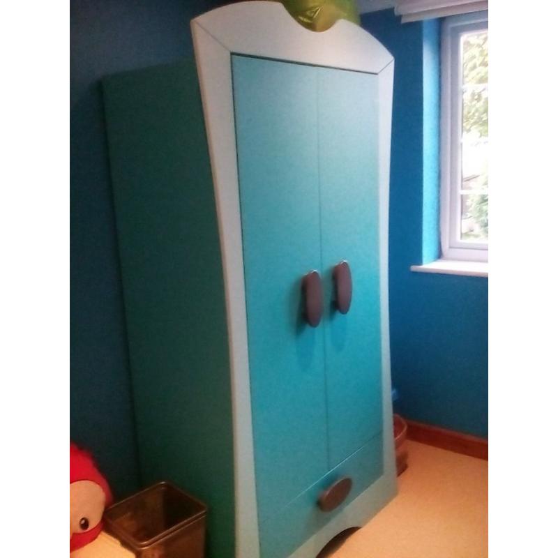 Ikea mummat blue double wardrobe boys girls.childs