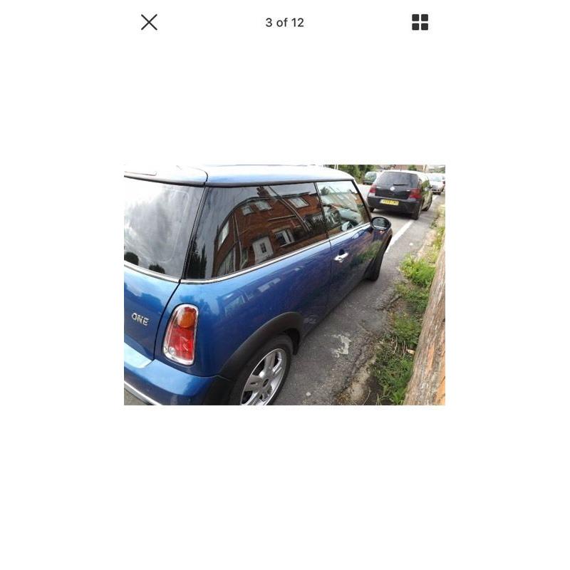 Blue mini one 2006 - 77,000miles MOT til July 2017