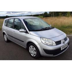 2005 Renault Grand Scenic 7 seat 1.6 vvt rush model in silver, MANUAL HANDBRAKE, 66k mot Nov LOVELY!