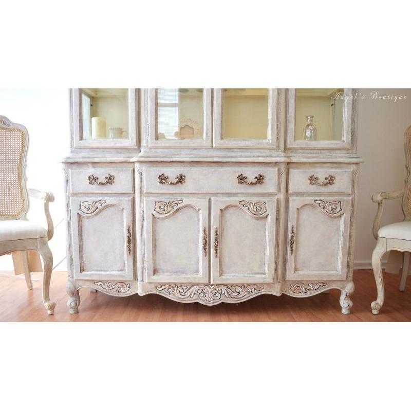 *** SUMMER CLEARANCE *** ENDING SOON *** Beautiful French Antique Shabby Chic Glass Cabinet !!!