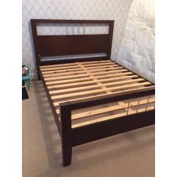 Kingsize bed frame dark wood