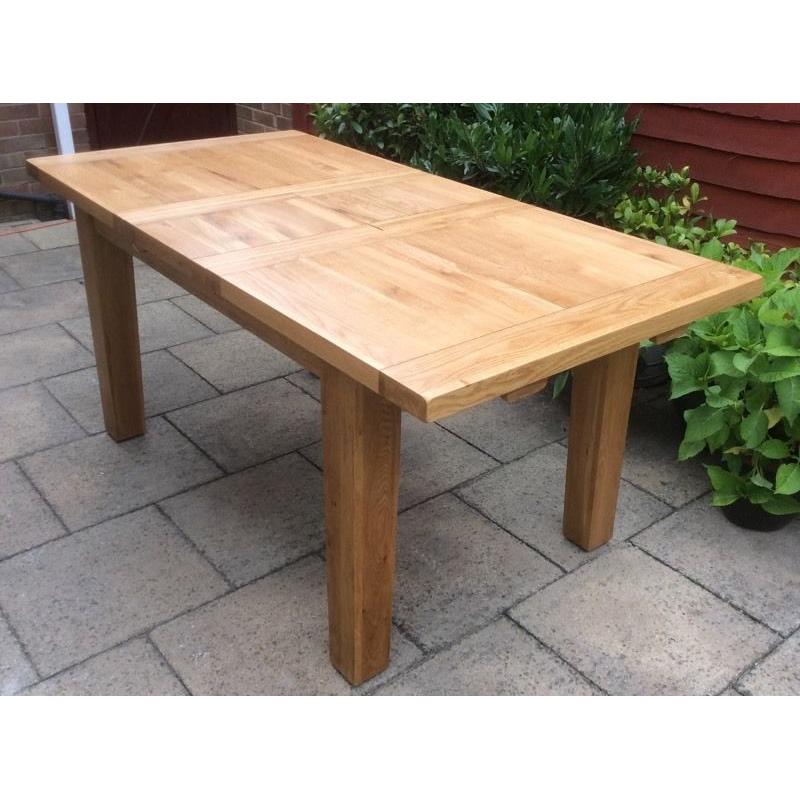 100% Solid Oak Extending Dining Table.