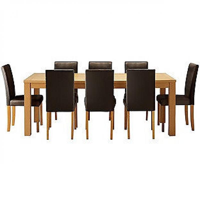 Hemsley Extendable Dining Table & 8 Chocolate Chairs.