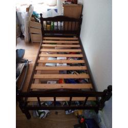 Single bed frame dark color