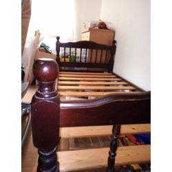 Single bed frame dark color