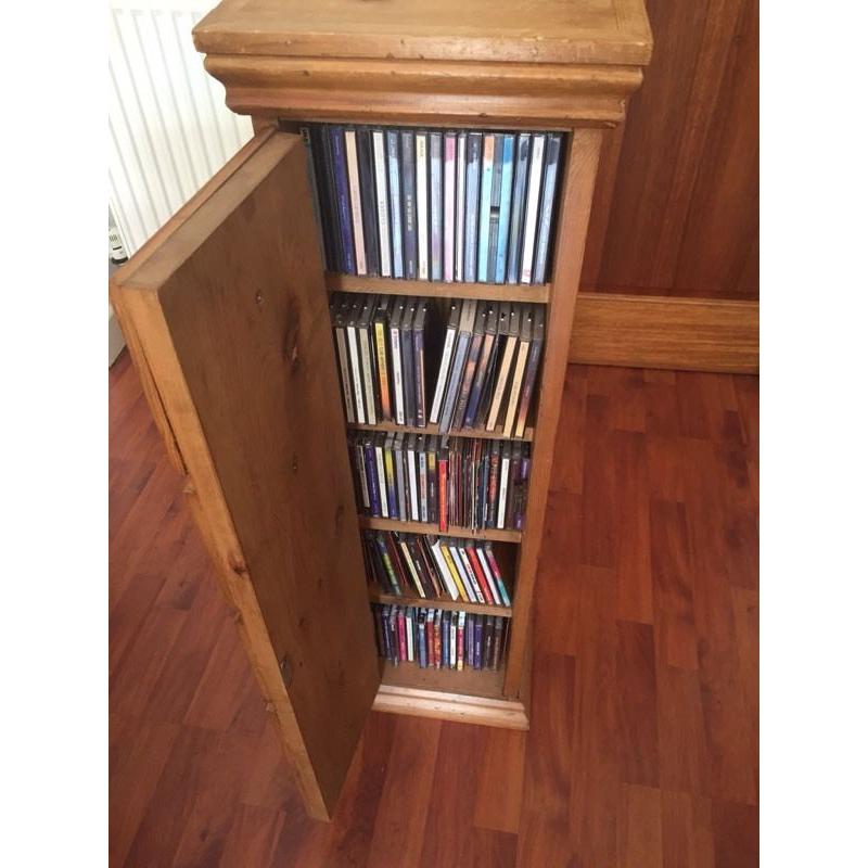 Solid Pine Hidden CD Cabinet