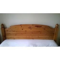 King Size Chunky Solid Pine Bed Frame with slatted base.